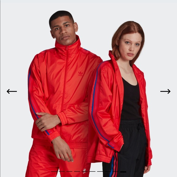Adidas Originals Unisex Adicolor 3D Trefoil 3-Stripes Track Jacket in Active Red - Picture 3 of 15